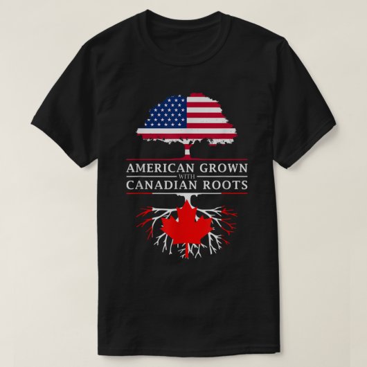 カナダのルーツで栽培されたアメリカ人カナダ Tシャツ (デザイン正面)