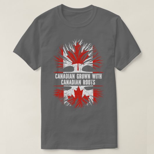 カナダのルーツで育ったカナダ国旗 Tシャツ (デザイン正面)