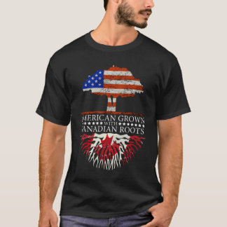 カナダのルーツアメリカングロウンツリー州旗USAカナダ Tシャツ