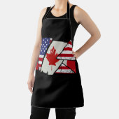 カナダのルーツハーフアメリカ国旗 エプロン (インサイチュ)