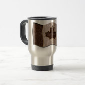 カナダのレザールックの旗 トラベルマグ (正面左)