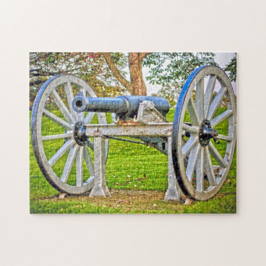 カナダのレプリカ大砲ノバスコシア。 ジグソーパズル (横)