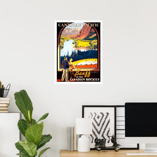 カナダのロッキーでバンフ、ヴィンテージ旅行 ポスター (ホームオフィス)