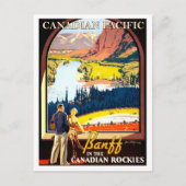 カナダのロッキーでバンフ、ヴィンテージ旅行 ポストカード (正面)