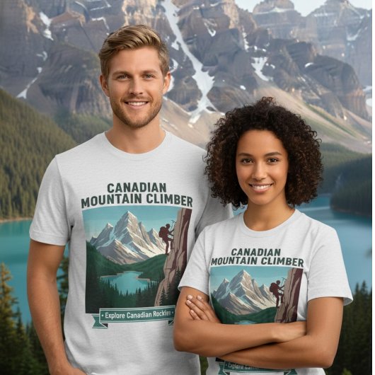 カナダのロッキー登山家 山の冒険 トライブレンドＴシャツ