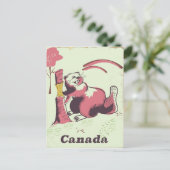 カナダのヴィンテージビーバー旅行ポスター ポストカード (スタンド正面)