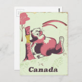 カナダのヴィンテージビーバー旅行ポスター ポストカード (正面/裏面)