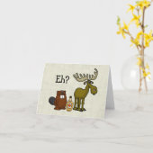 カナダの三曜日:ビーバー、ムース、シロップカード カード (黄色い花)