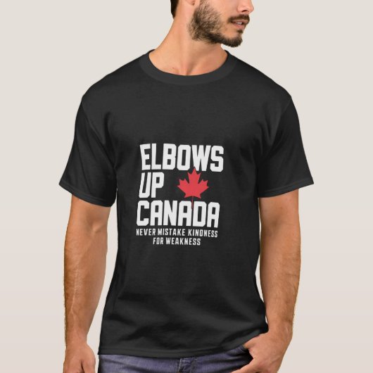 カナダの価値 独立 メイプル エルボーアップ Tシャツ (正面)