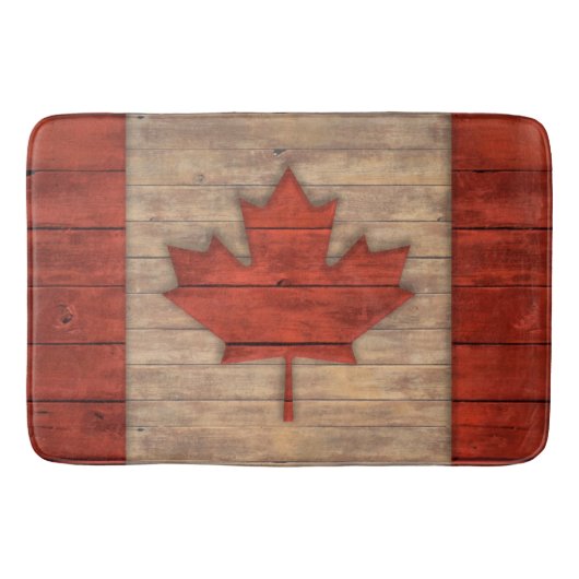 カナダの動揺してな木製のデザインのヴィンテージの旗 バスマット (正面)