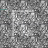 カナダの動物白黒 ファブリック (タイル)