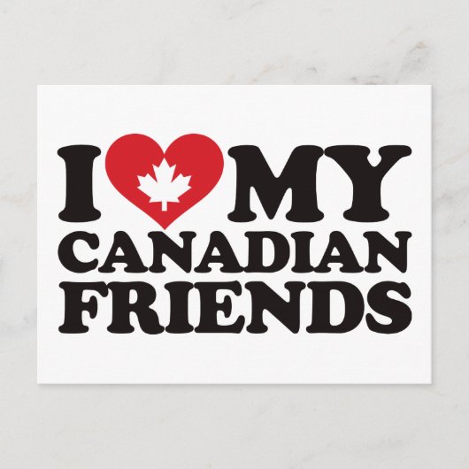カナダの友人が好き ポストカード (正面)