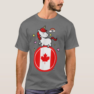 カナダの可愛いユニコーン Tシャツ