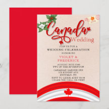 カナダの国旗と花のウェディング