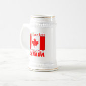 カナダの国旗と雪のカナダと名前 2 ビールジョッキ (正面左)