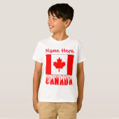カナダの国旗をあしらったオーダーメイドの男の子用 Tシャツ (正面フル)