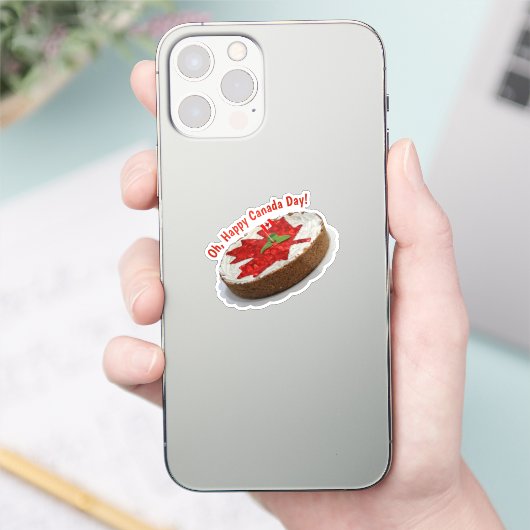カナダの国旗ケーキ マップルリーフ シール (スマートフォン)