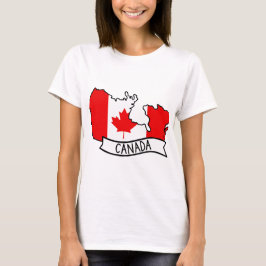 カナダの国旗マップ 愛国心 カナディアン プライド ワールドカップ Tシャツ