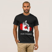 カナダの地図および旗 Tシャツ (正面フル)