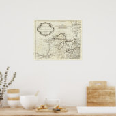 カナダの地図と先住民アメリカの村 ポスター (キッチン)