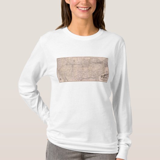 カナダの地図のGreat Western鉄道 Tシャツ (正面)