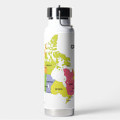 カナダの地図名前をカスタムする ウォーターボトル (左面)