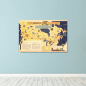 カナダの地図 – カナダの公園 キャンバスプリント (インサイチュ (ウッドフロア))