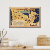 カナダの地図 – カナダの公園 ポスター (キッチン)