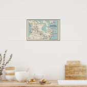 カナダの地図 – カナダ航空便ルート ポスター (キッチン)