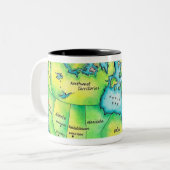 カナダの地図 ツートーンマグカップ (正面左)