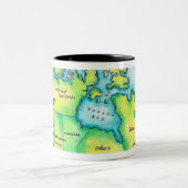 カナダの地図 ツートーンマグカップ (中央)