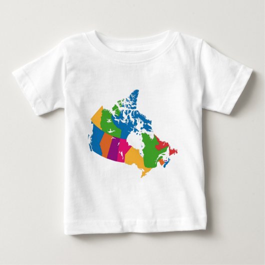 カナダの地図 ベビーTシャツ (正面)