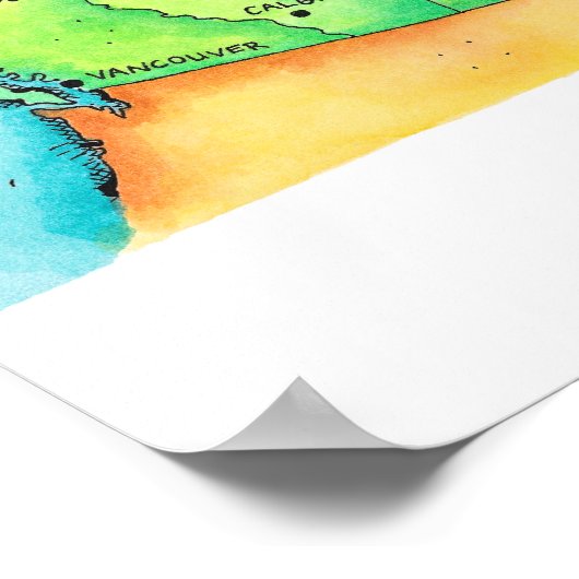 カナダの地図 ポスター (角)