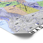 カナダの地図 ポスター (角)