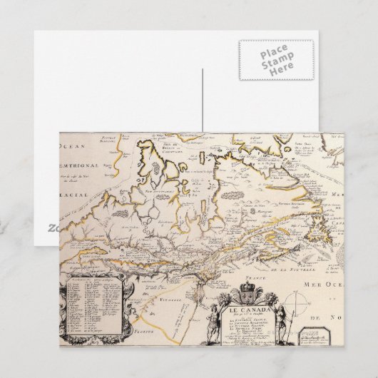 カナダの地図 ポストカード (正面/裏面)