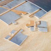 カナダの夕日の湖にカヌー ジグソーパズル (側面)