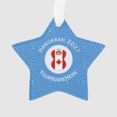 カナダの天使ハヌカ・フラグ・パーソナライズ  オーナメント (裏面)