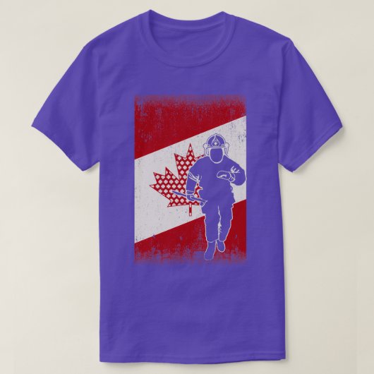 カナダの専用の消防士にとって理想的クラシックな Tシャツ (デザイン正面)