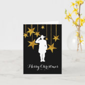 カナダの山と星のクリスマスカード カード (黄色い花)