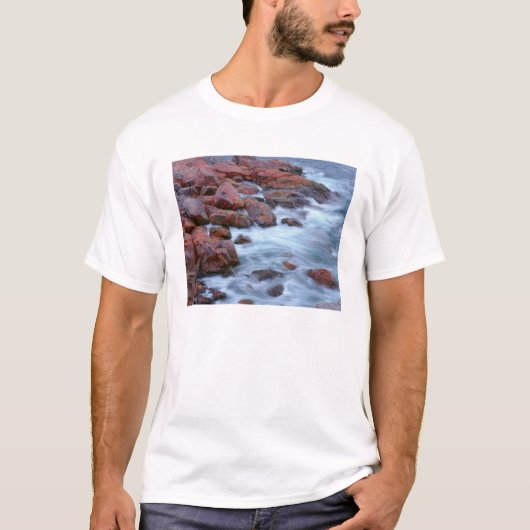 カナダの岩だらけの海岸線と海 Tシャツ (正面)