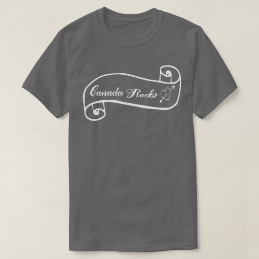カナダの岩カナダ国旗おもしろいカーリングファンギフト Tシャツ (デザイン正面)