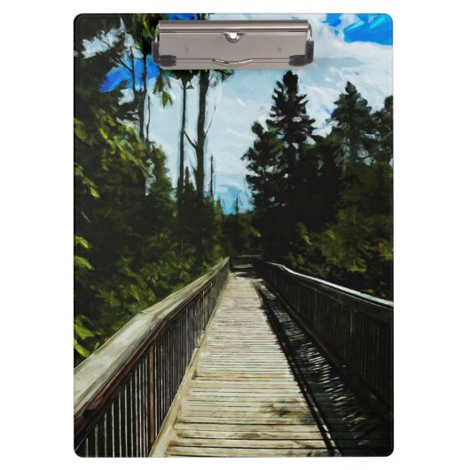 カナダの峡谷を渡るフットブリッジ クリップボード (正面)