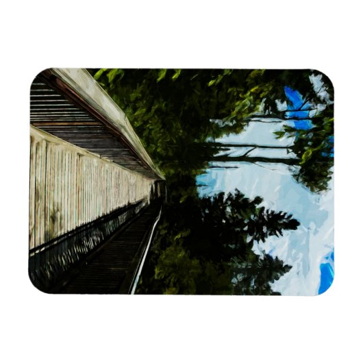 カナダの峡谷を渡るフットブリッジ マグネット (横)