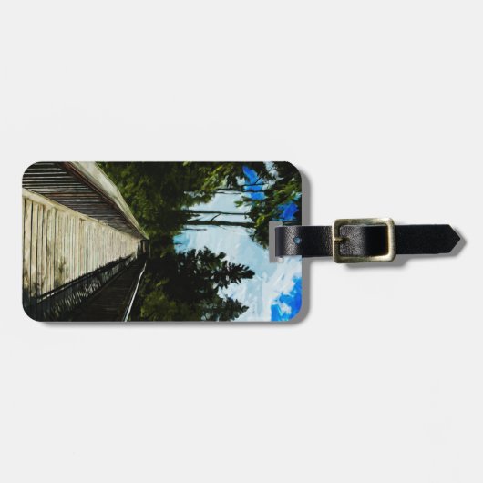 カナダの峡谷を渡るフットブリッジ ラゲッジタグ (正面横)