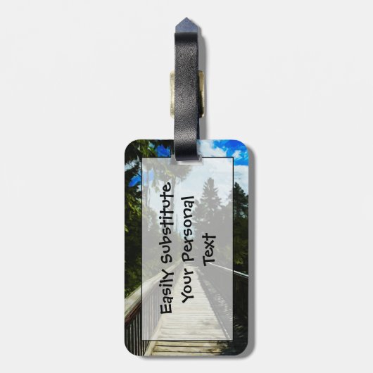 カナダの峡谷を渡るフットブリッジ ラゲッジタグ (裏面縦)