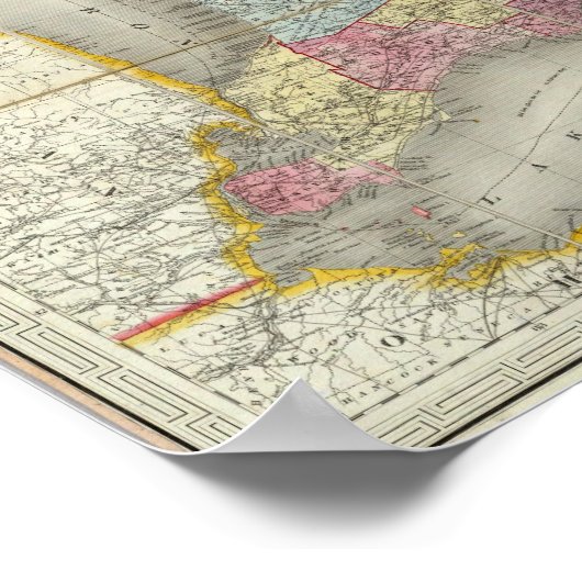 カナダの州地図 ポスター (角)