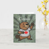 カナダの強いビーバーエルボ カード (黄色い花)