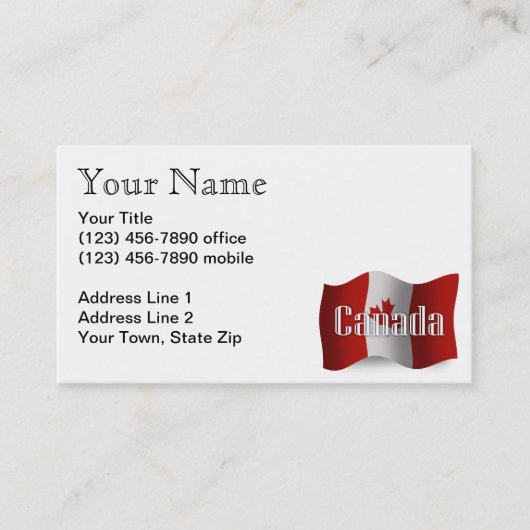 カナダの振る旗 名刺 (正面)