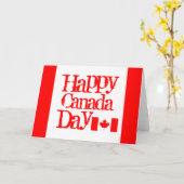 カナダの旗が付いている幸せなカナダ日カード カード (黄色い花)
