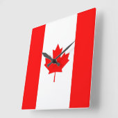 カナダの旗が付いている柱時計 スクエア壁時計 (傾斜)